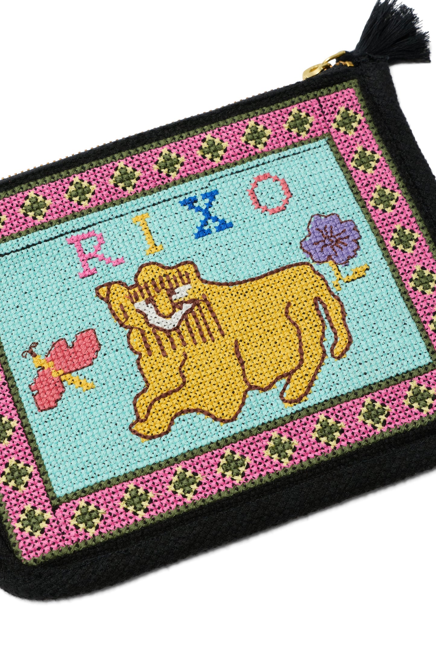 Reiko - Mini Leo Cross Stitch Embroidery Charcoal
