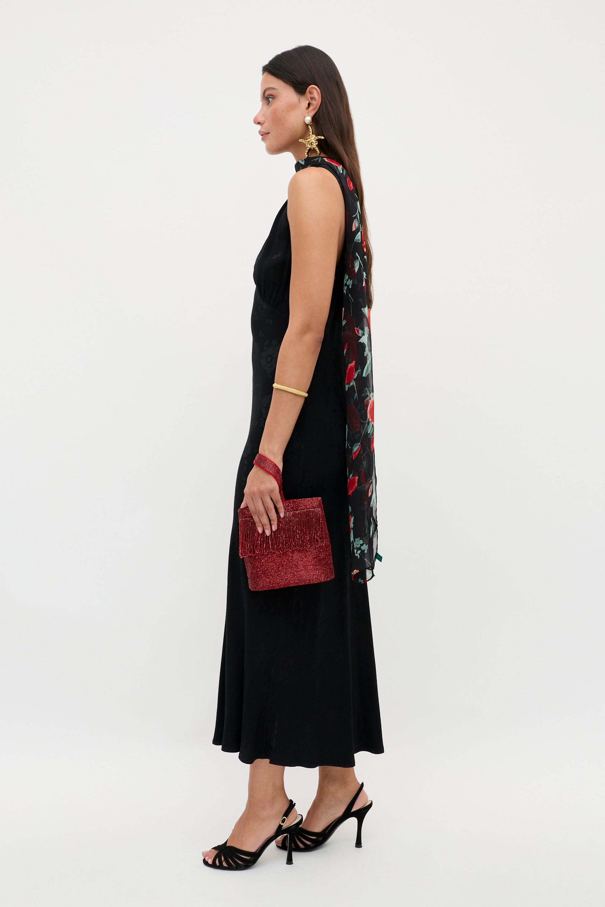 Sandrine - Black Poppy Jacquard