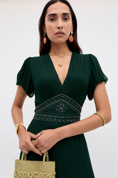 Corrine  -  Diana Embellishment Forest Green