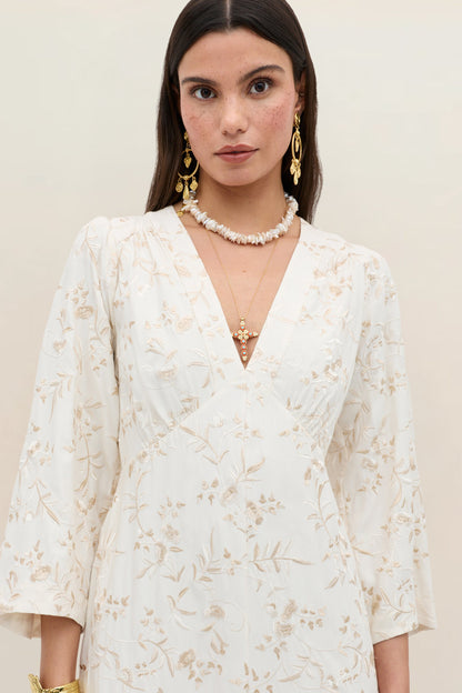 Dahlia -  Botanical Embroidery Pearl