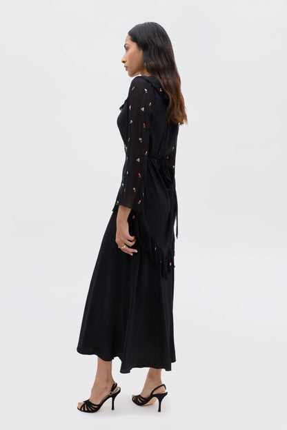 Cedar - Bouquet Embroidery Black