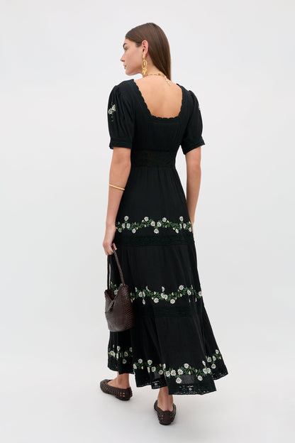 Philippa - Lilia Embroidery Black