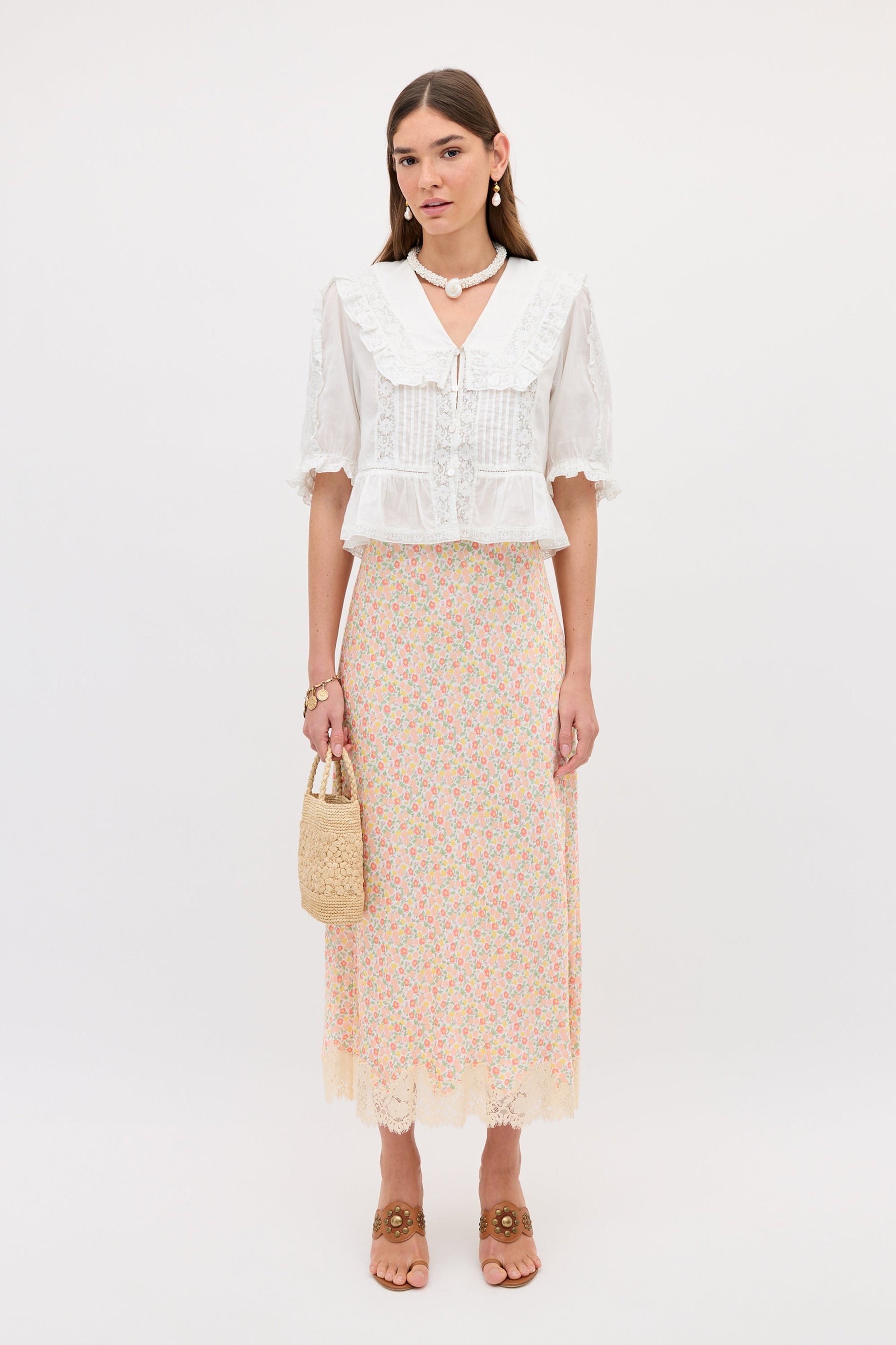 matilde skirt katie floral cream