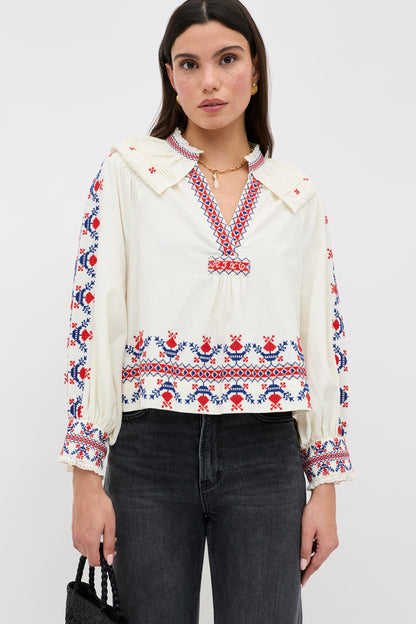 Brisella - Gea Geo Embroidery Cream