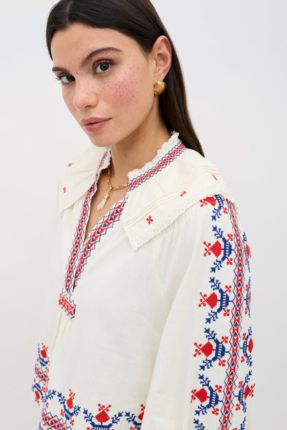 Brisella - Gea Geo Embroidery Cream