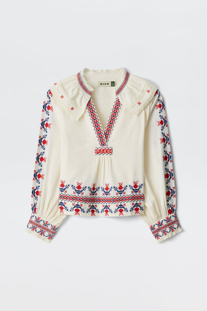 Brisella - Gea Geo Embroidery Cream
