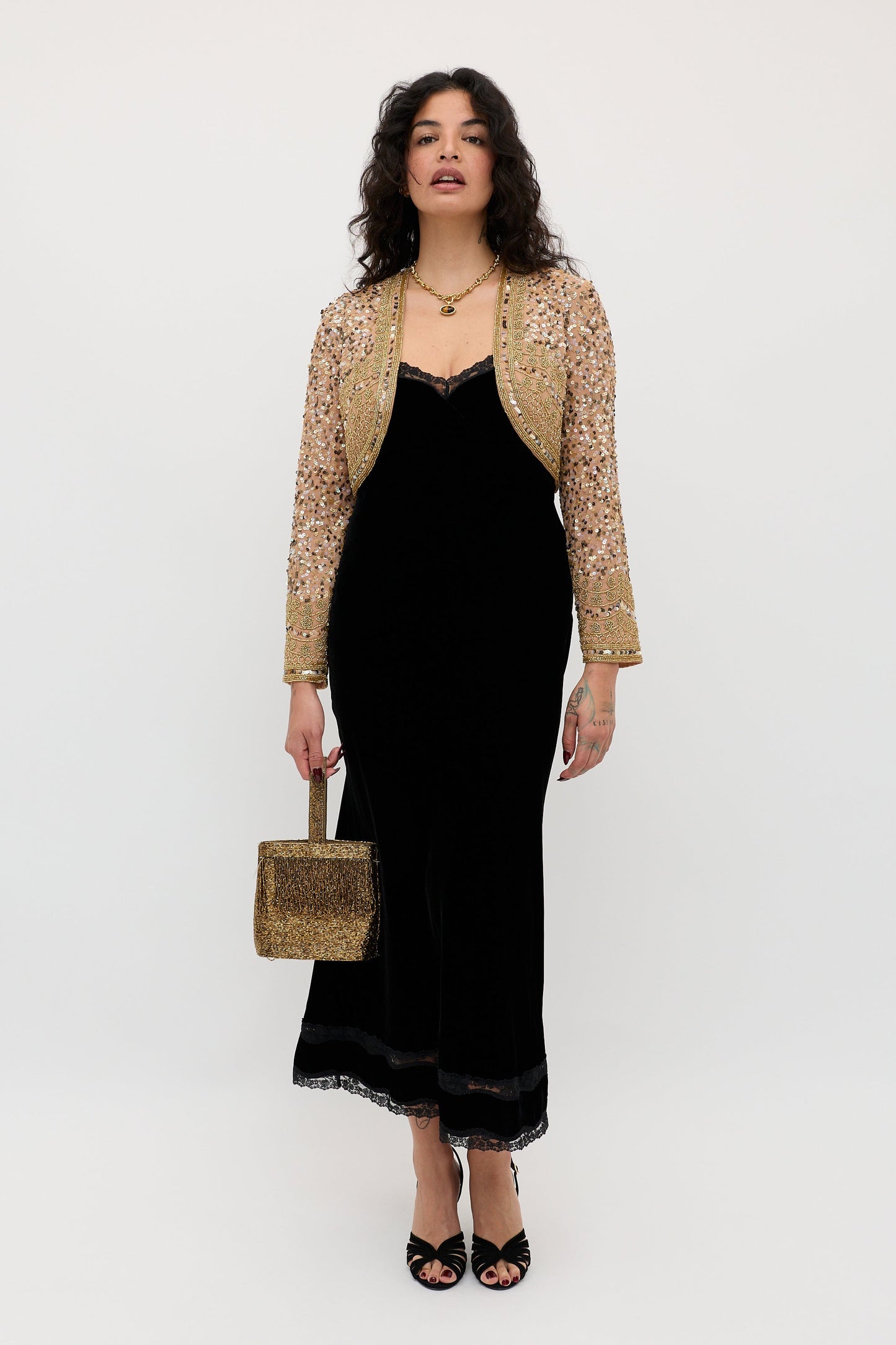 Cliona  -  Art Deco Embellishment Antique Gold