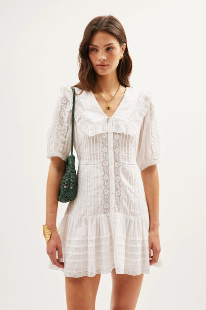Dove  -  Pansy Embroidery White