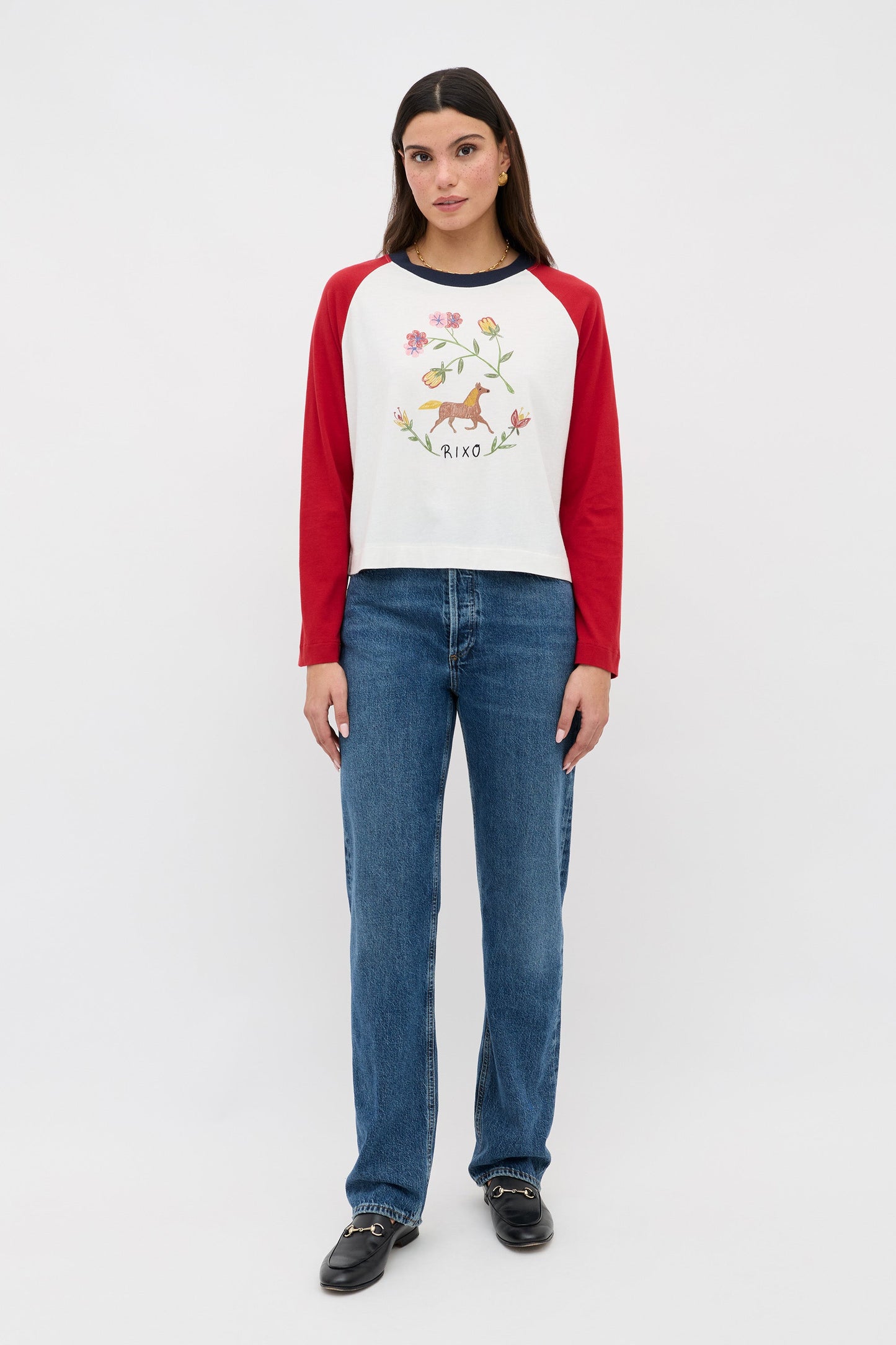 Brynnleigh T-Shirt Pony Floral Ivory