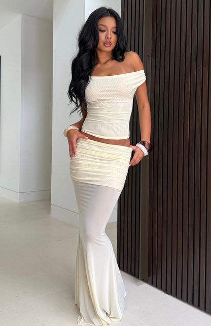 Need Your Heart Maxi Skirt Cream
