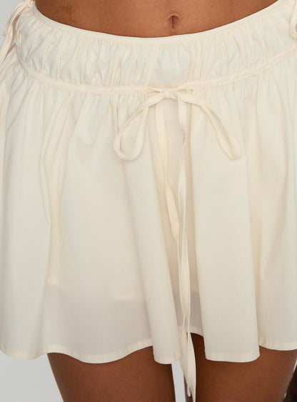 Astelle Tie Up Mini Skirt Cream