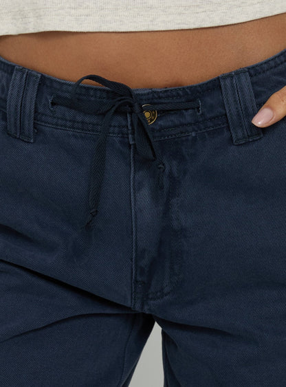 Apres Tie Waist Jorts Navy