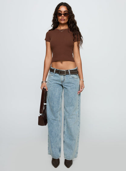 Baseline Scoop Rib Tee Chocolate