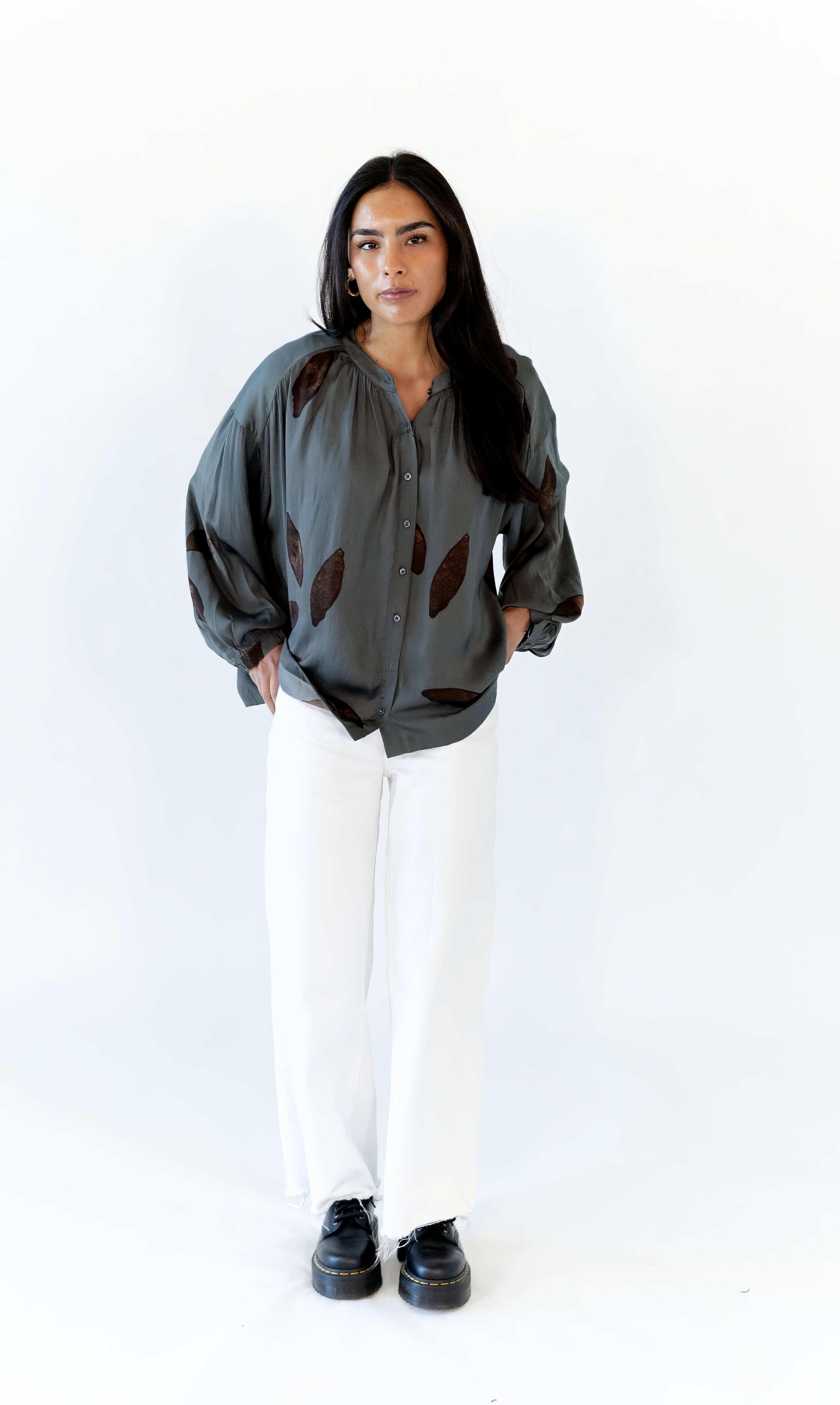 Satin Texture Petal Blouse