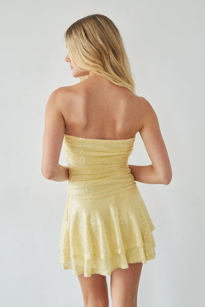Nylah Drop Waist Sequin Mini Dress