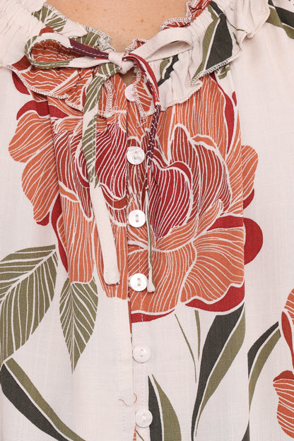 Bertha Top - Fall Floral