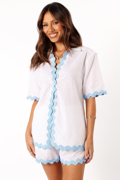Harry Shirt - White Blue